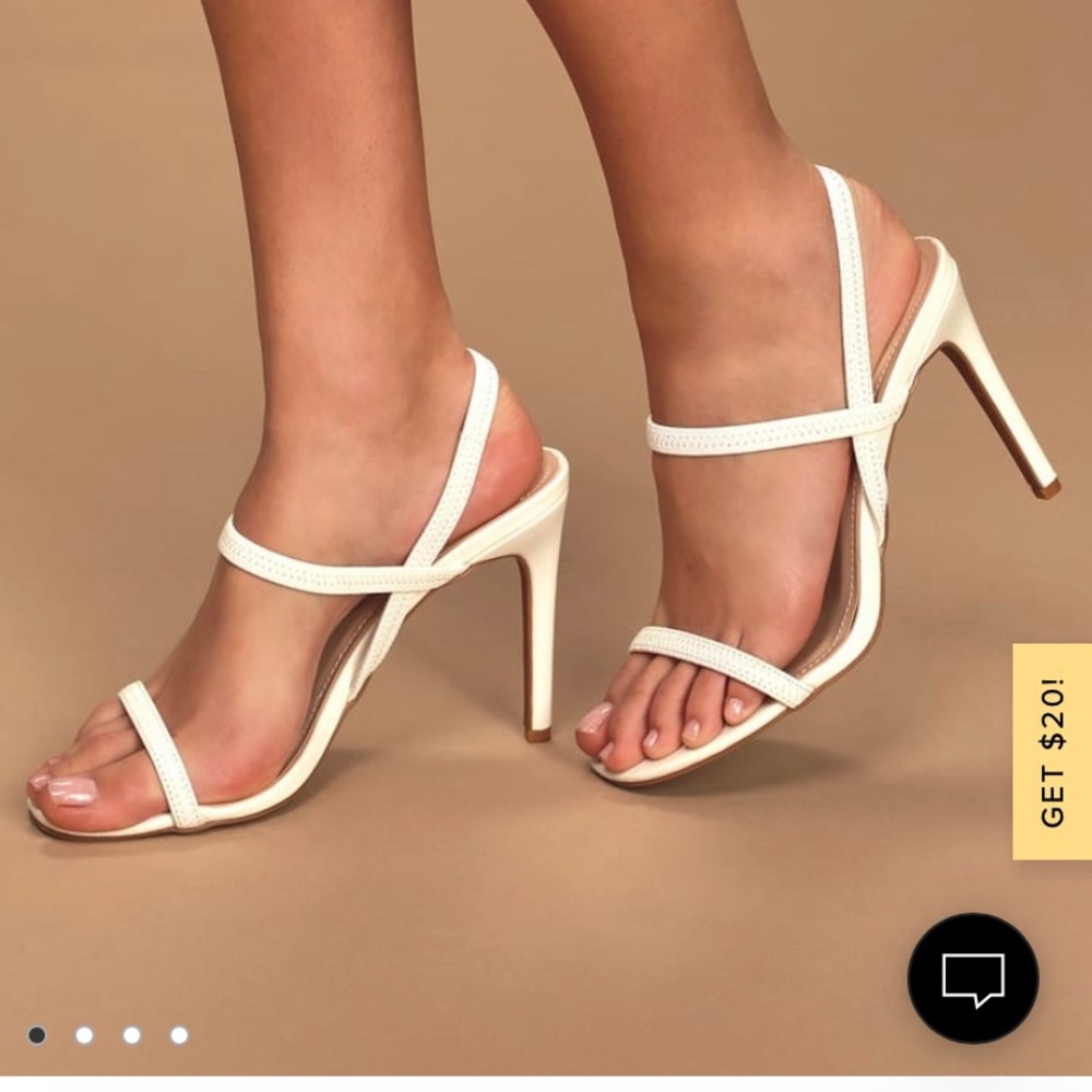 Lulu's Babie White Strappy Heel Sandals